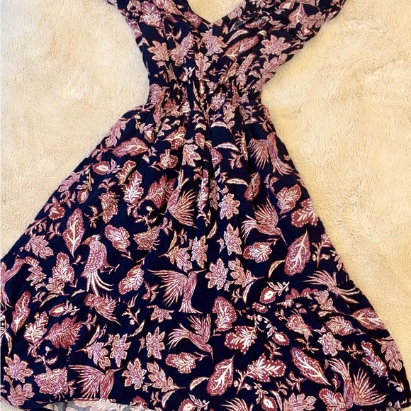 Maurices Navy and Pink Floral Midi Dress - Picture 2 of 10